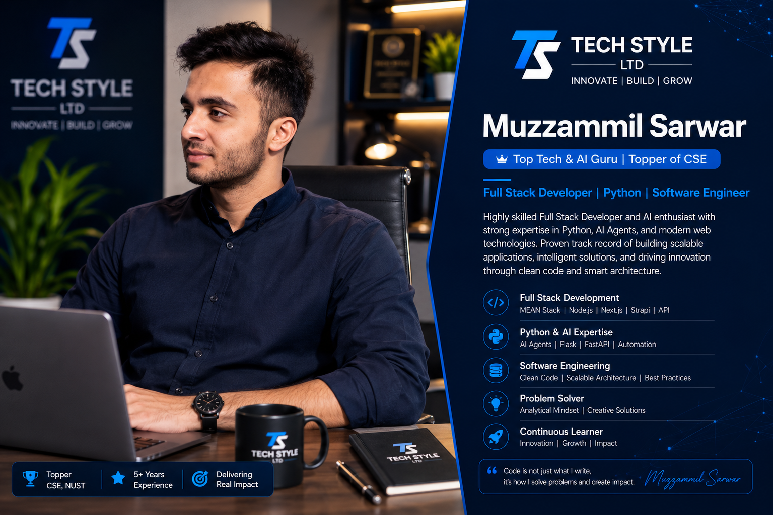Muzzammil Sarwar, Chief Technology Officer & Senior Developer